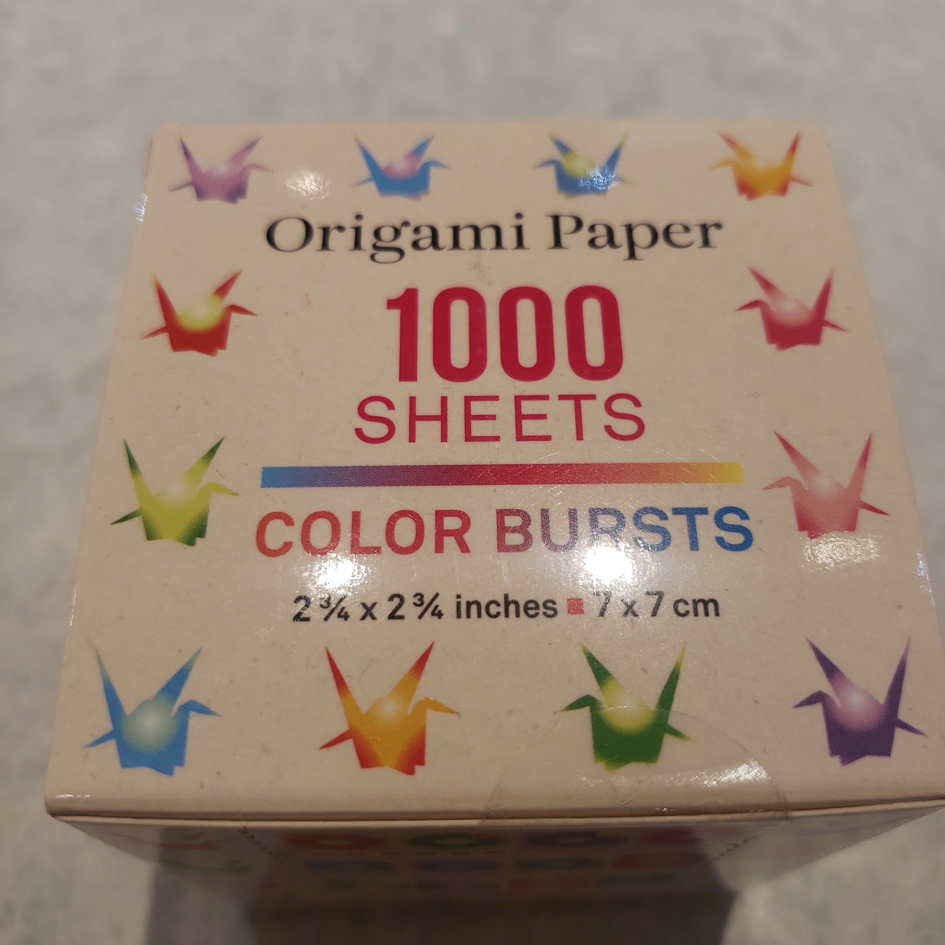 1000 Sheets 2.75” Color Bursts Origami Paper