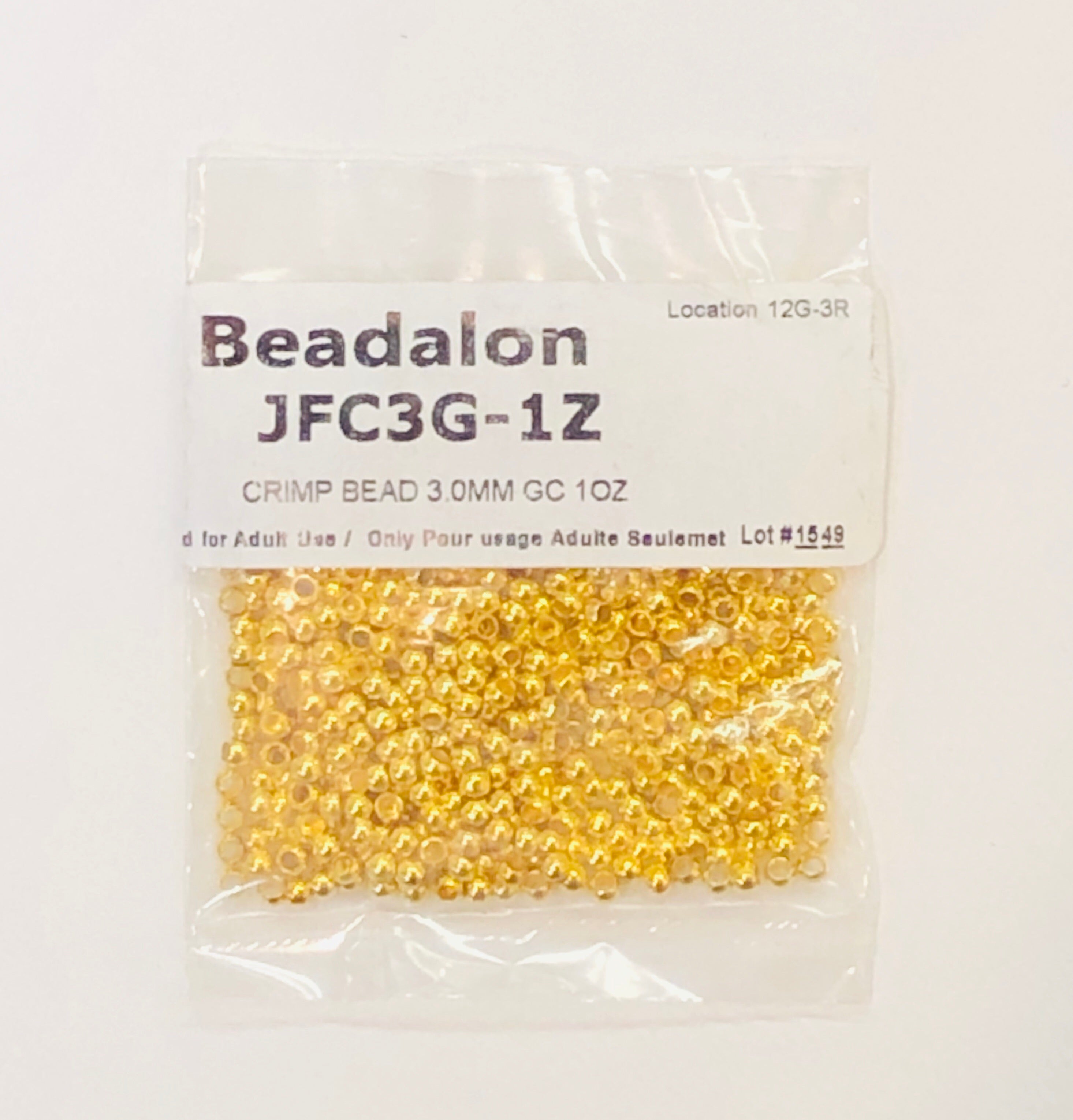 Gold Crimp Beads Size #3 - 1 Oz