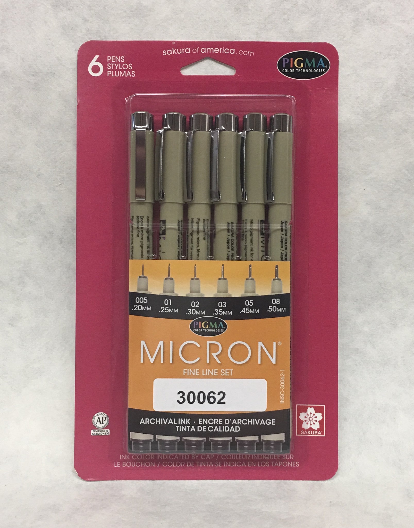 Pigma Micron Black Fine Line Assortment Pen Pack