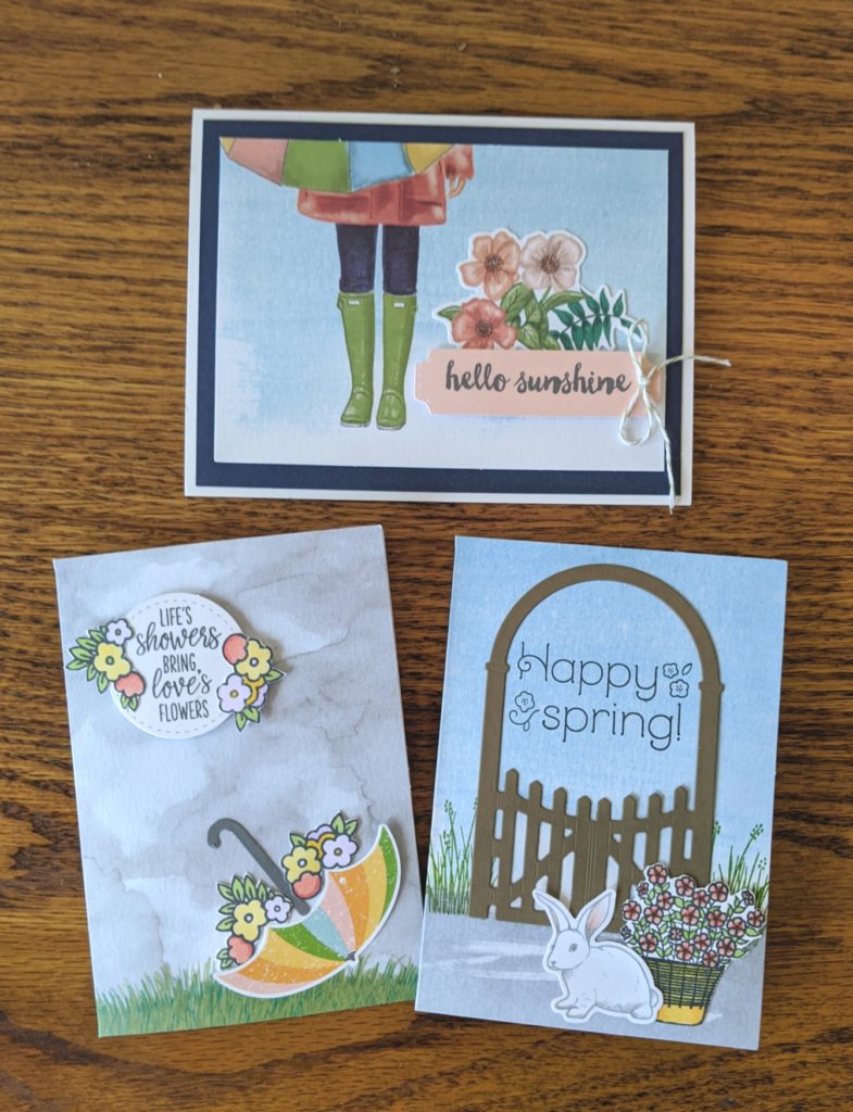 3 Paper Pumpkin alternative cards from March 2020 kit